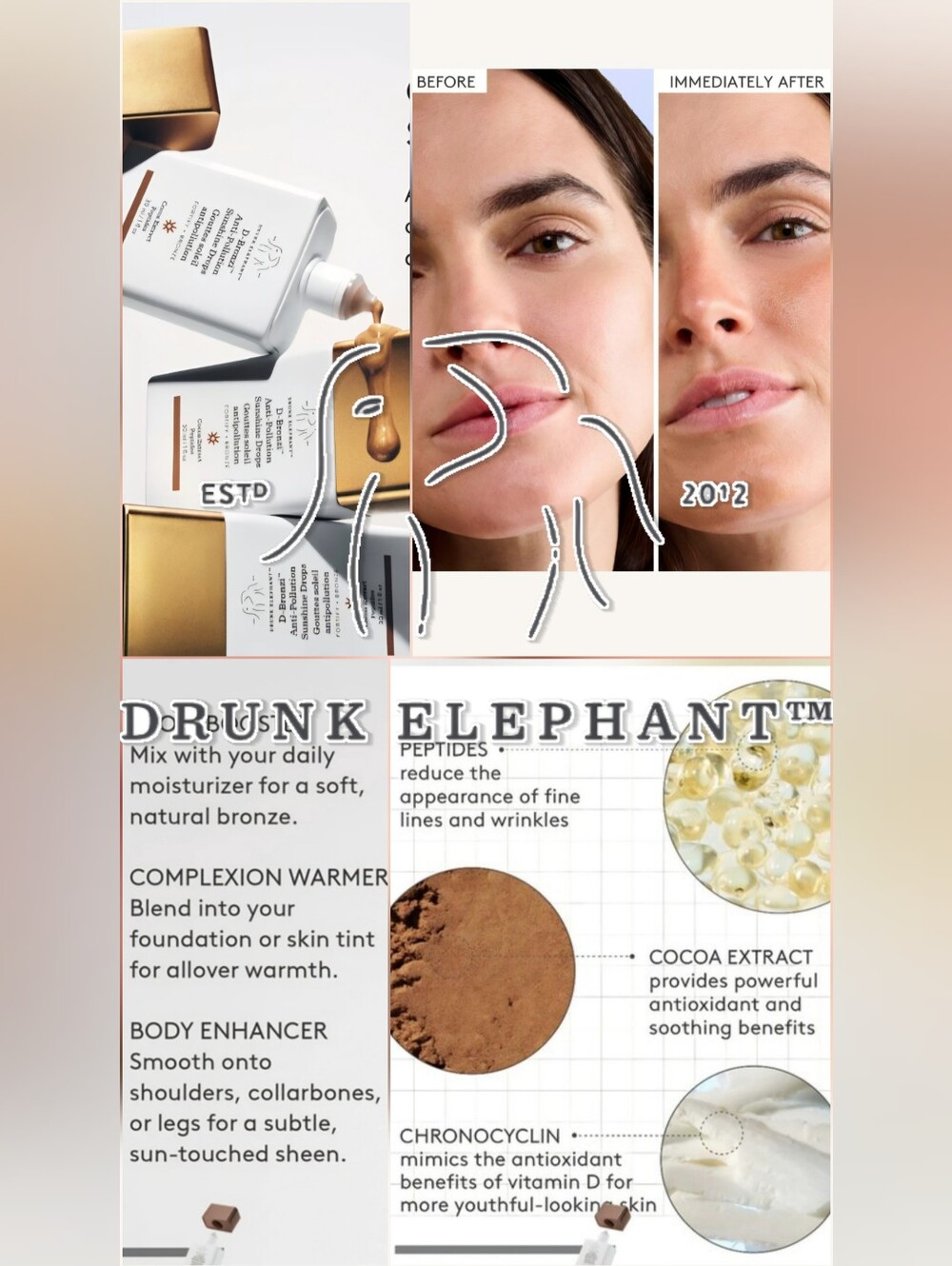 Drunk Elephant D-Bronzi Bronzing Drops With Peptides